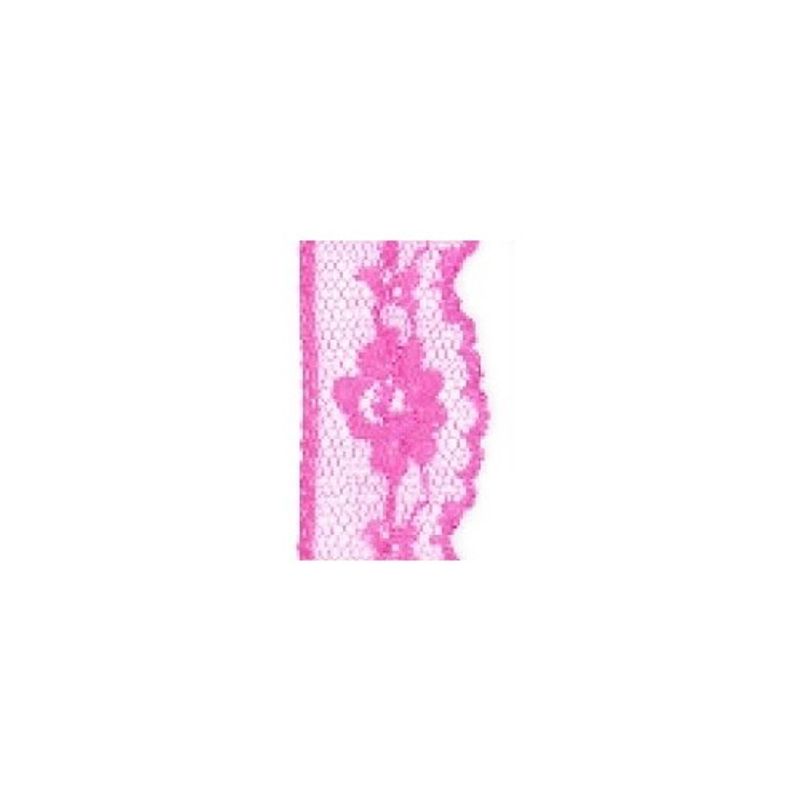 Spets i nylon 21mm - Mörk rosa