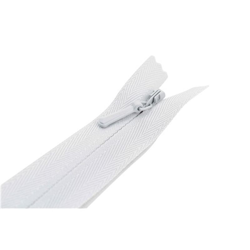 Dolt blixtlås 15 cm ej delbar 4 mm YKK - Ljusgrå