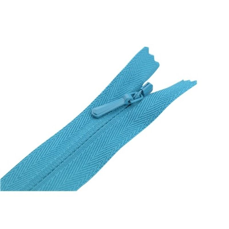 Dolt blixtlås 18 cm ej delbar 4 mm YKK - Jadeblå