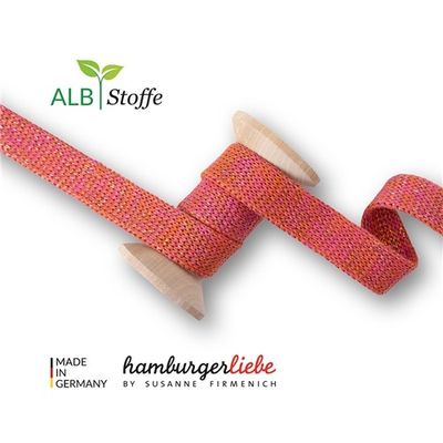 Rundstickade band till Hoddies - Cerise/orange Sparkle