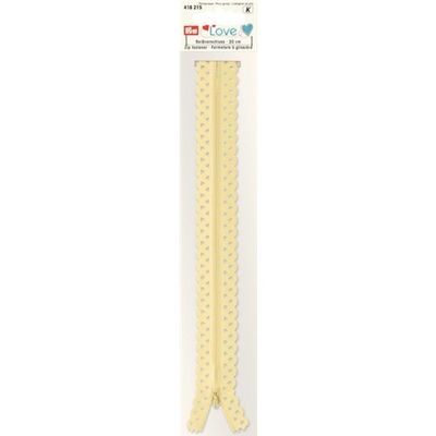 Spetsdragkedja 20 cm Ljusgul