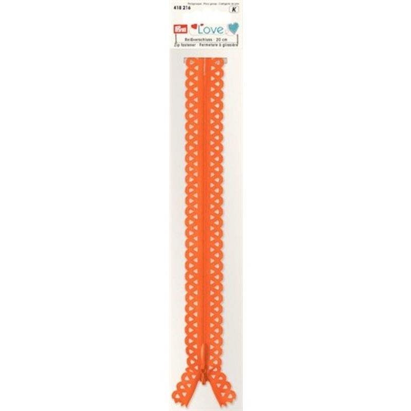 Spetsdragkedja 20 cm Orange
