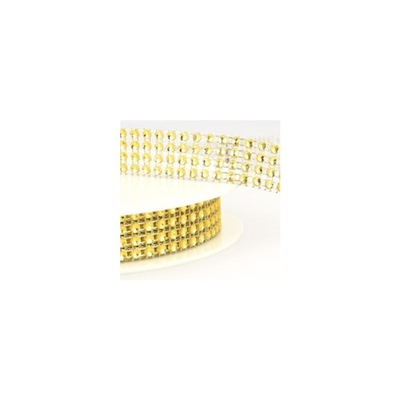 Strassband Plast 30 mm Guld