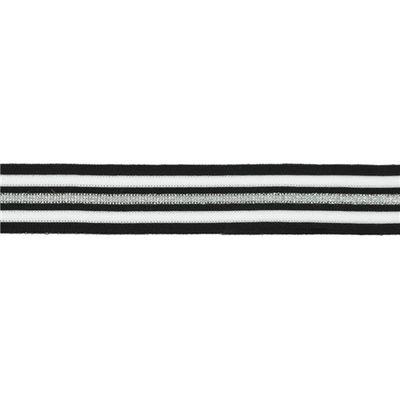 Flerfärgat band svart-vit-silver