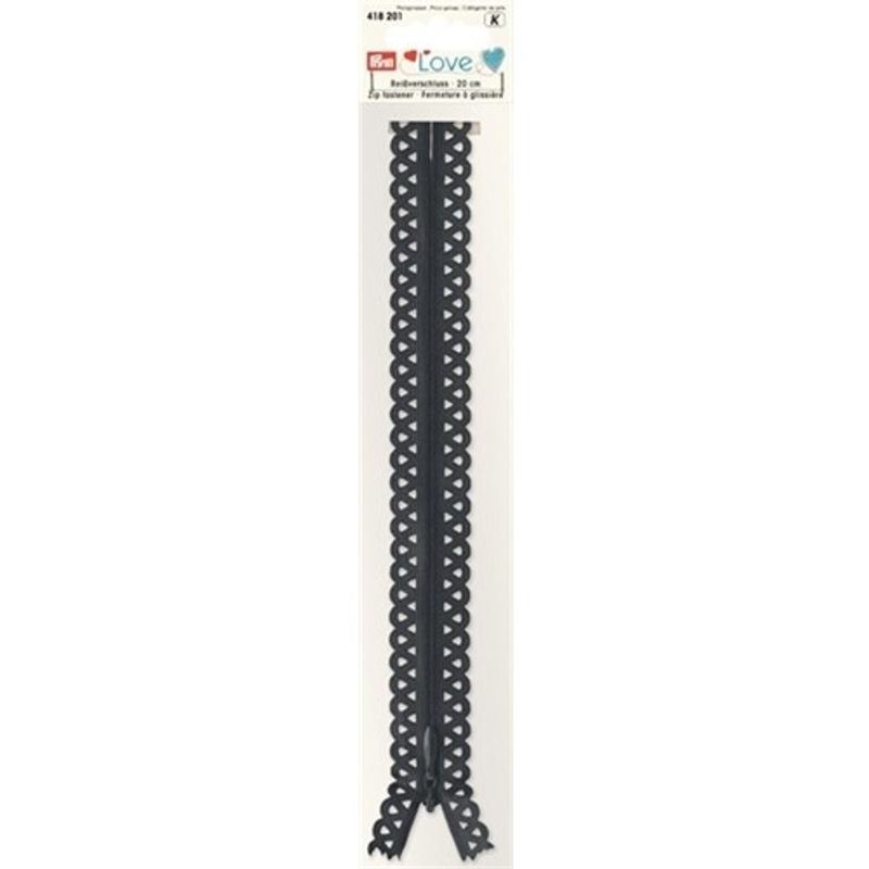 Spetsdragkedja Mörkgrå 20 cm