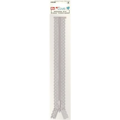 Spetsdragkedja Ljusgrå 20 cm