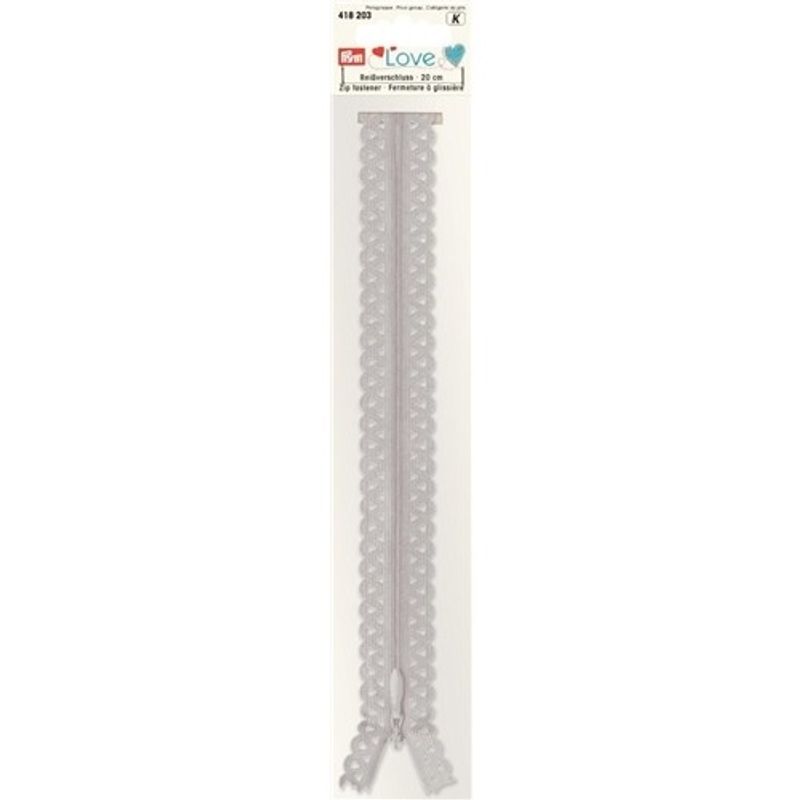 Spetsdragkedja Ljusgrå 20 cm