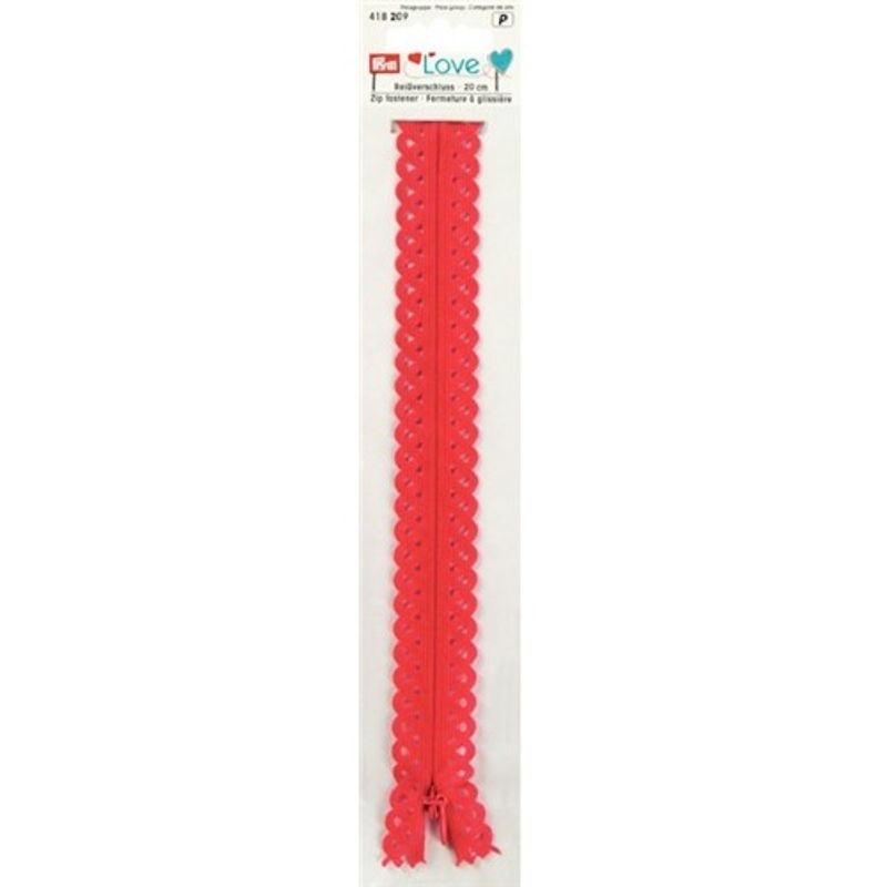 Spetsdragkedja Röd 20 cm