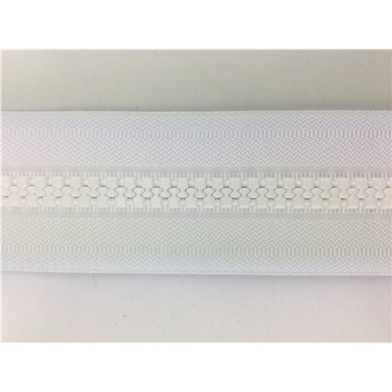 Blixtlåsmetervara Kapell 10 mm Vit