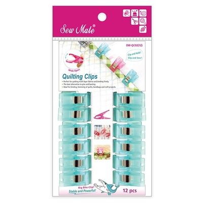 Quiltning Clips 12 st, små - 3,0 cm Turkosa
