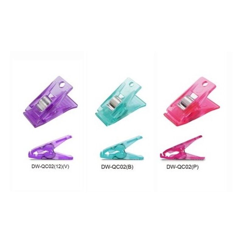 Blå, Lila, Rosa Quiltning Clips 12 st, små - 3,0 cm