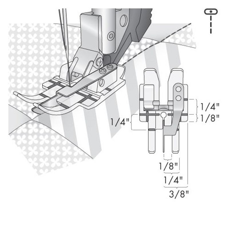 Transparant Stitch In Ditch Fot för IDT System