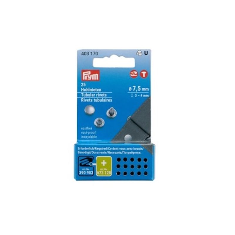 Prym Lädernitar Silver 7,5 MM 25 ST.