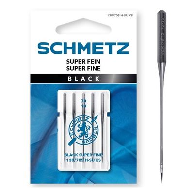 Schmetz "Black Super Fine" 130/705 H-SU XS 70/10 5-pack