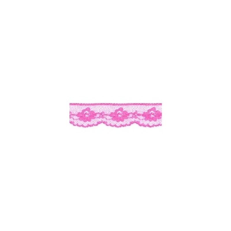 Spets i nylon 21mm - Mörk rosa
