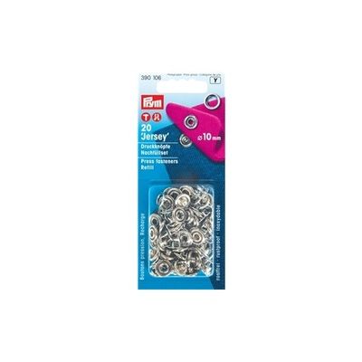 Tryckknappar Jersey ring 10 mm, refill 20 st