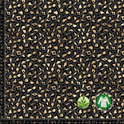 Digitaltryckt Bambu Leopard Grå - Guld