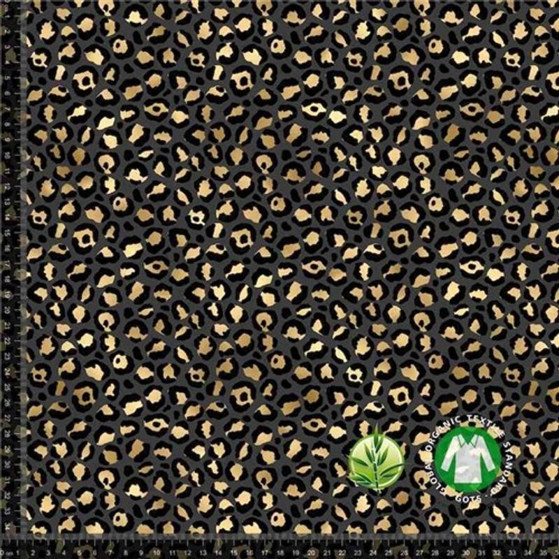 Digitaltryckt Bambu Leopard Grå - Guld