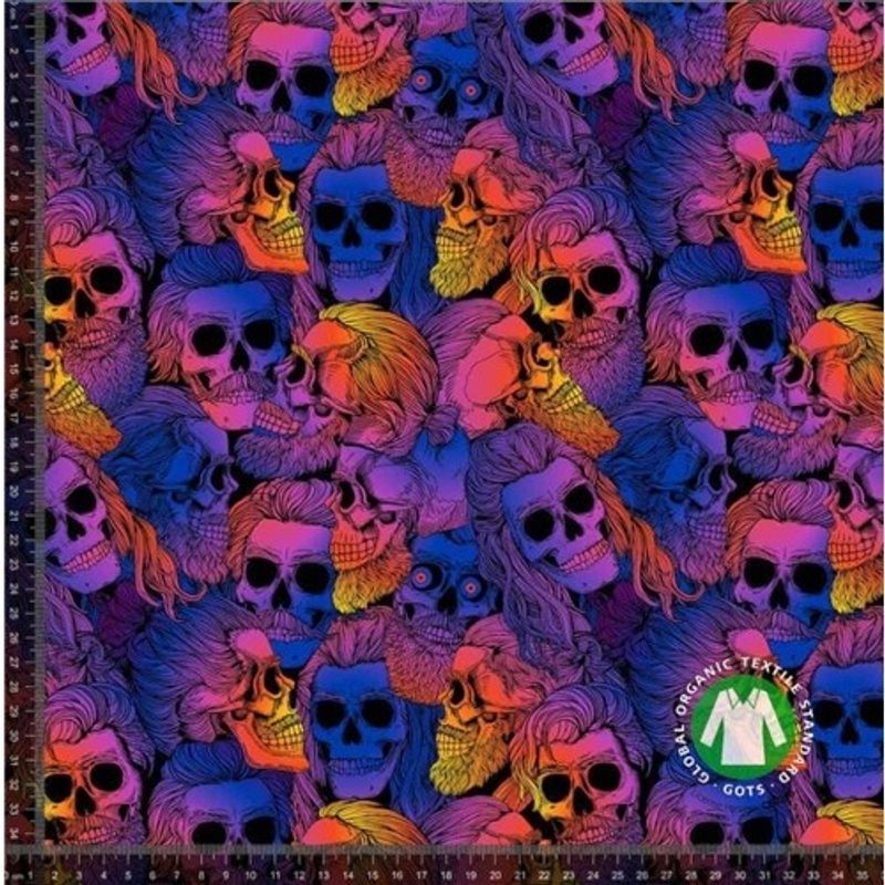 Neon Skulls Lila Blå Gul