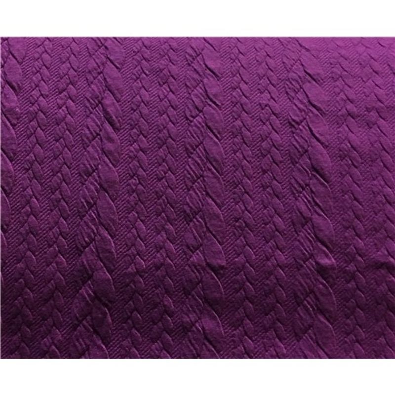 Stickad Jaquard mörklila