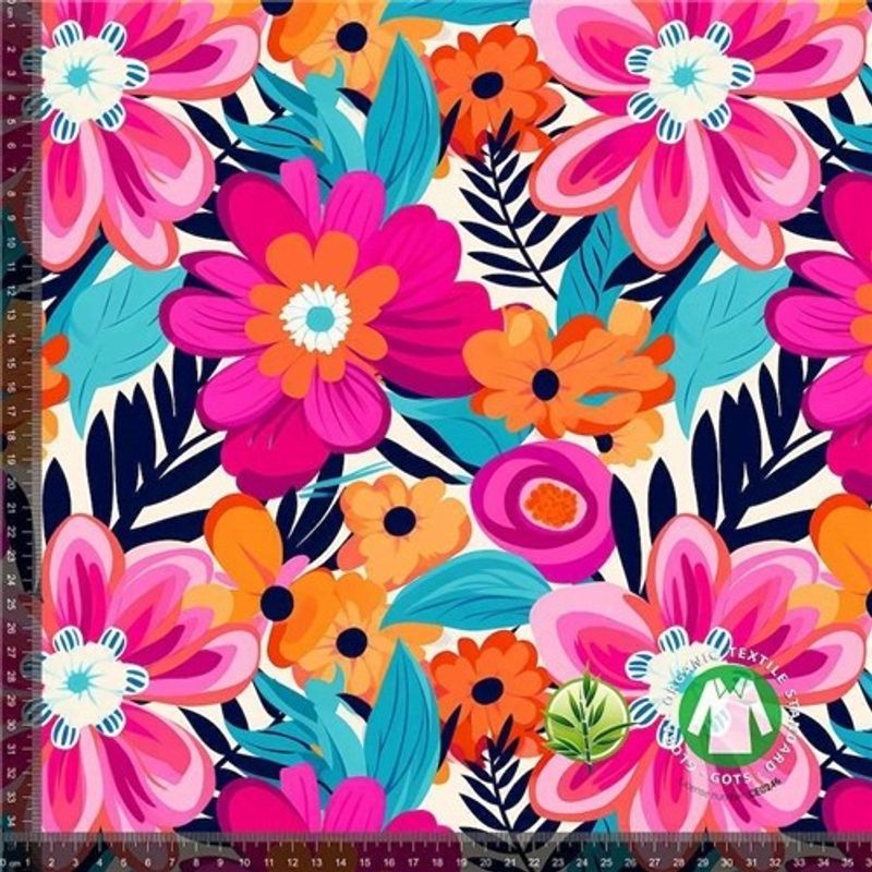 Digitaltryckt Bambu Rosa-Orange