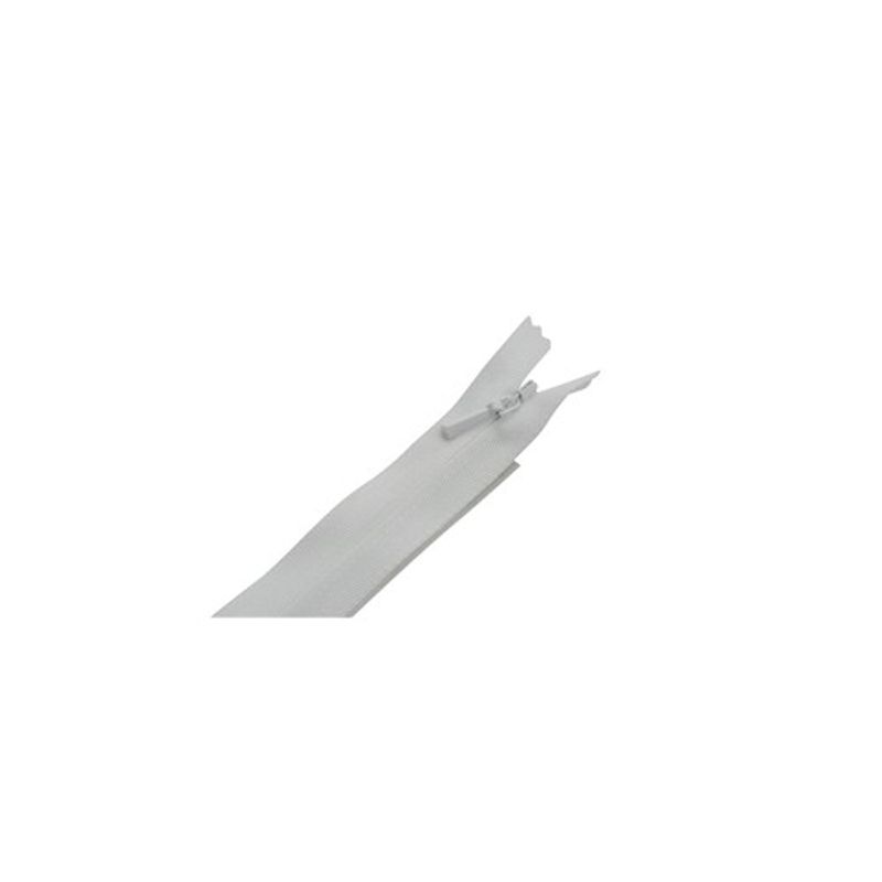 Dolt blixtlås 45 cm ej delbar 4 mm vit YKK