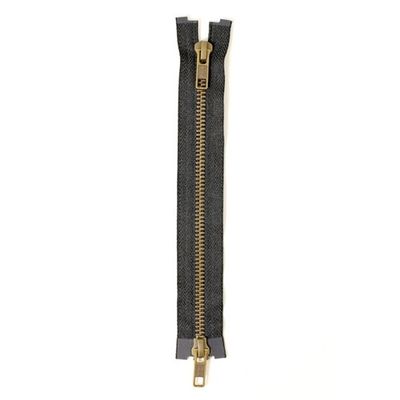 Blixtlås 6 mm Mässing 55 cm 2-vägs delbar Svart