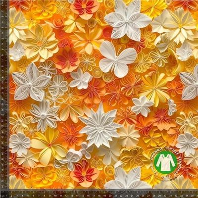 Orange Blomster 3D