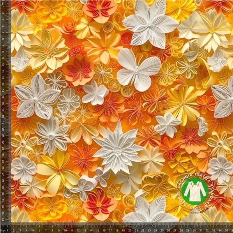 Orange Blomster 3D
