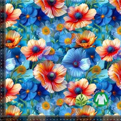 Digitaltryckt Bambu - Flower Explosion