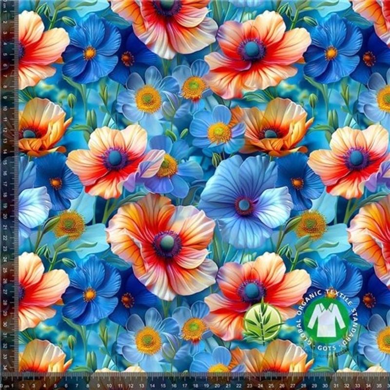 Digitaltryckt Bambu - Flower Explosion