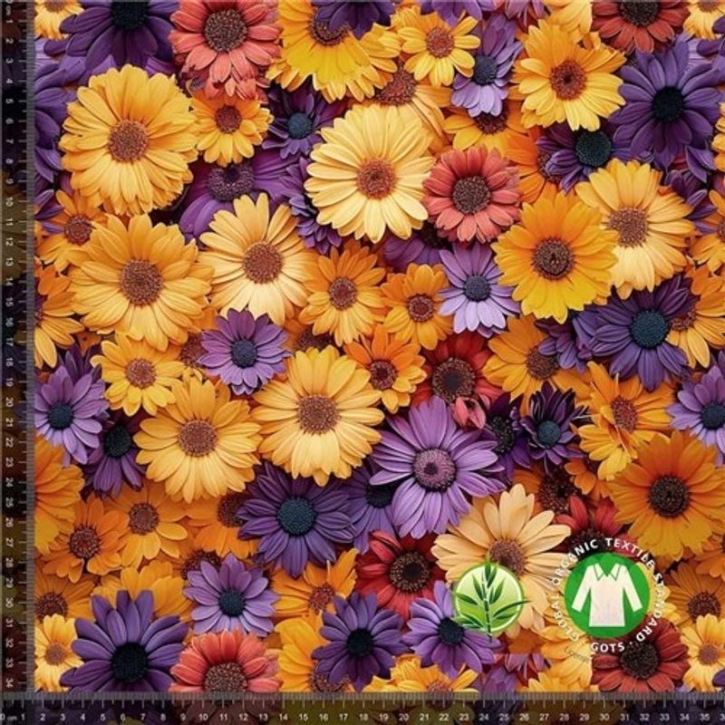 Digitaltryckt Bambu - Gerbera