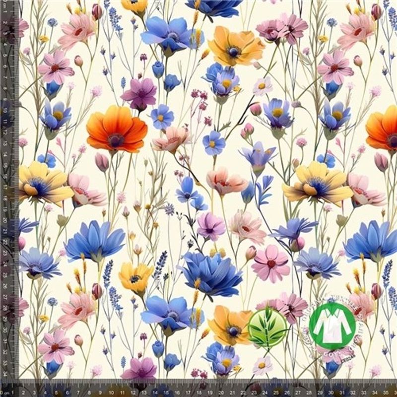 Digitaltryckt Bambu - Blomsteräng