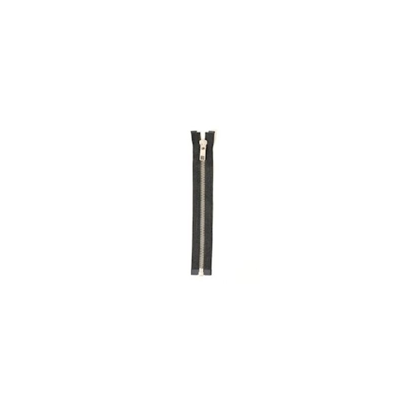 Blixtlås Silver 75 cm 8mm Delbar Svart