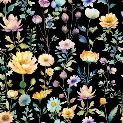 Floral Svart
