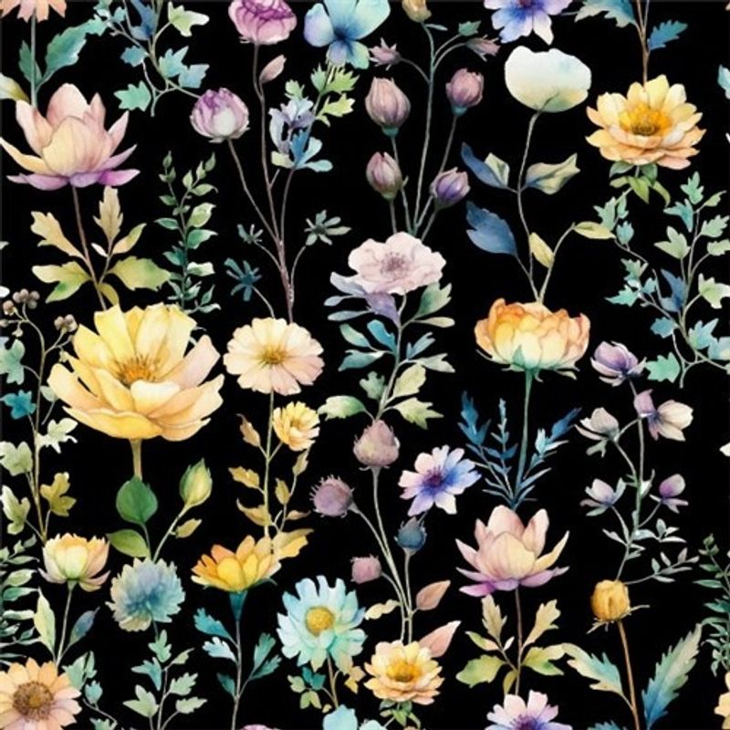 Floral Svart