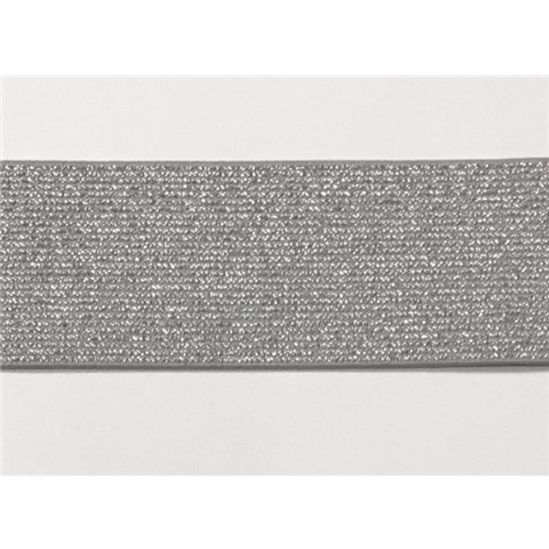 Resårband 5 cm Glitter - Grå
