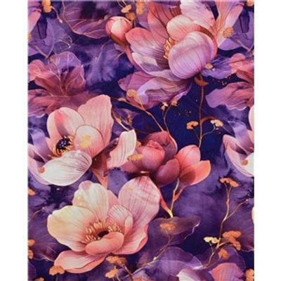 Digitaltryckt Bambu - Poppy Flower Lila