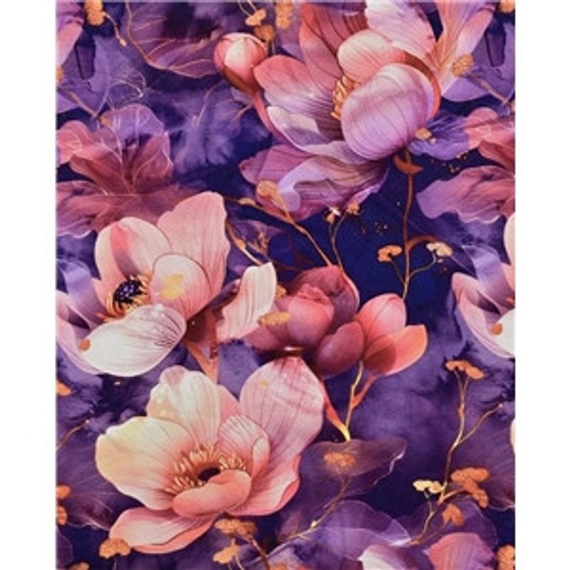 Digitaltryckt Bambu - Poppy Flower Lila