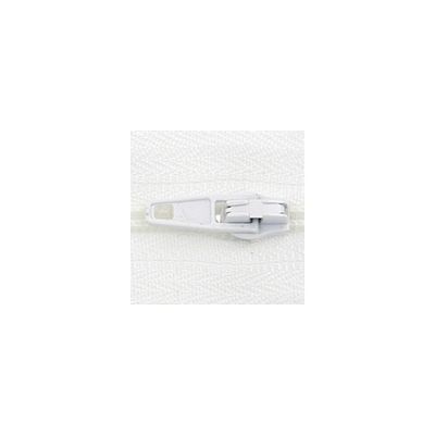 Blixtlåsmetervara 4 mm Vit med löpare
