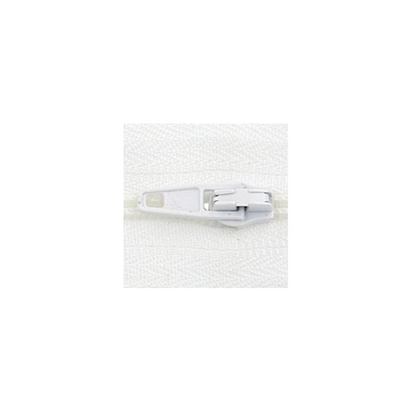 Blixtlåsmetervara 4 mm Vit med löpare