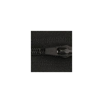 Blixtlåsmetervara 4 mm Svart med löpare