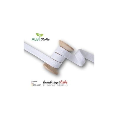 Rundstickade band till Hoddies 1,2 cm - Vit