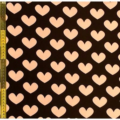 Beige Hearts On Black