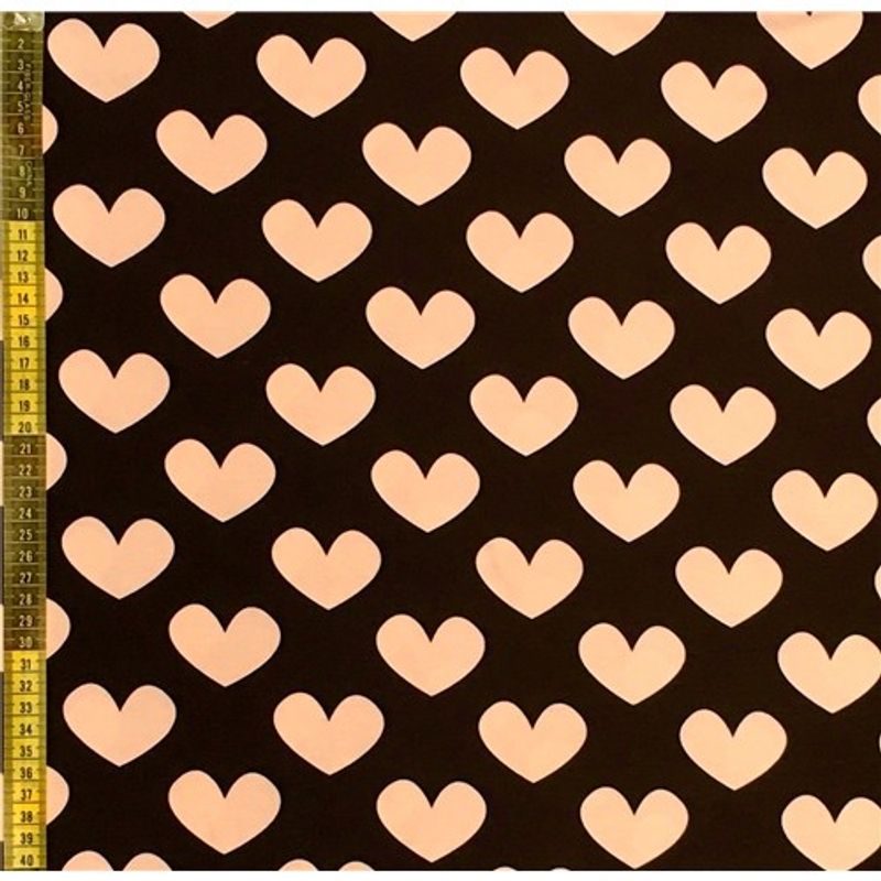 Beige Hearts On Black