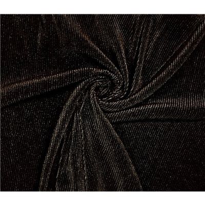 Plisserad Polyester med Glitter - Svart