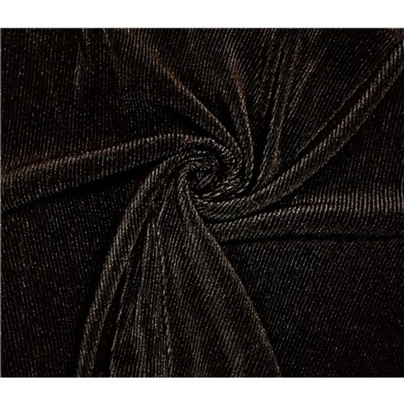 Plisserad Polyester med Glitter - Svart