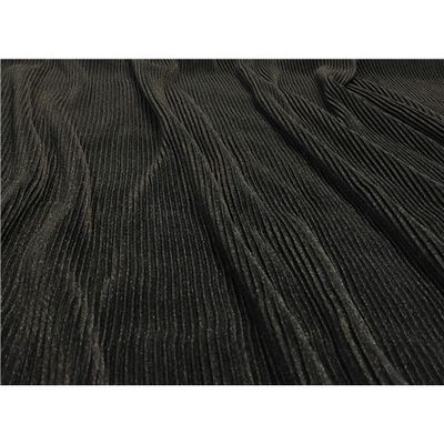 Plisserad Polyester med Glitter - Svart