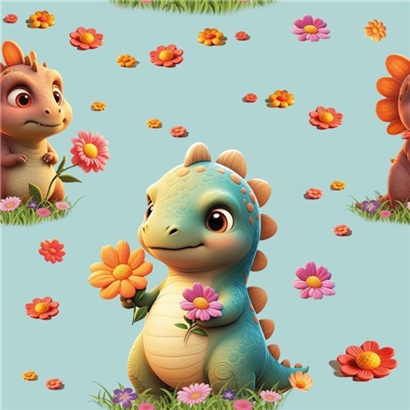 Dino blossom blå