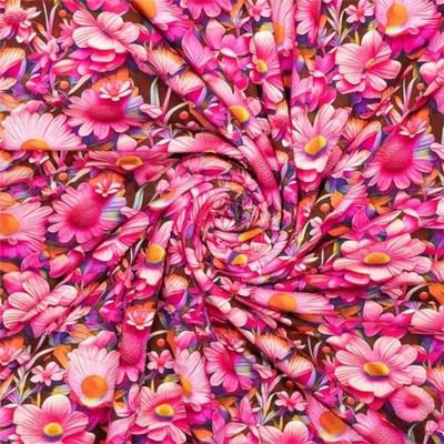 3D Flowers Pink Viskostrikå